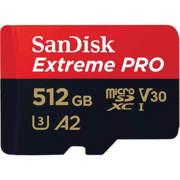 Sandisk Extreme Pro microSDXC 512GB U3 V30 with Adapter